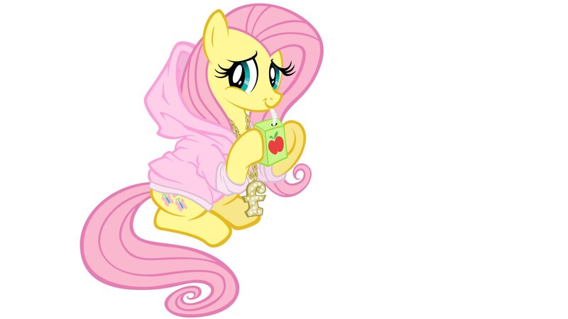 Fluttershy drinking juice