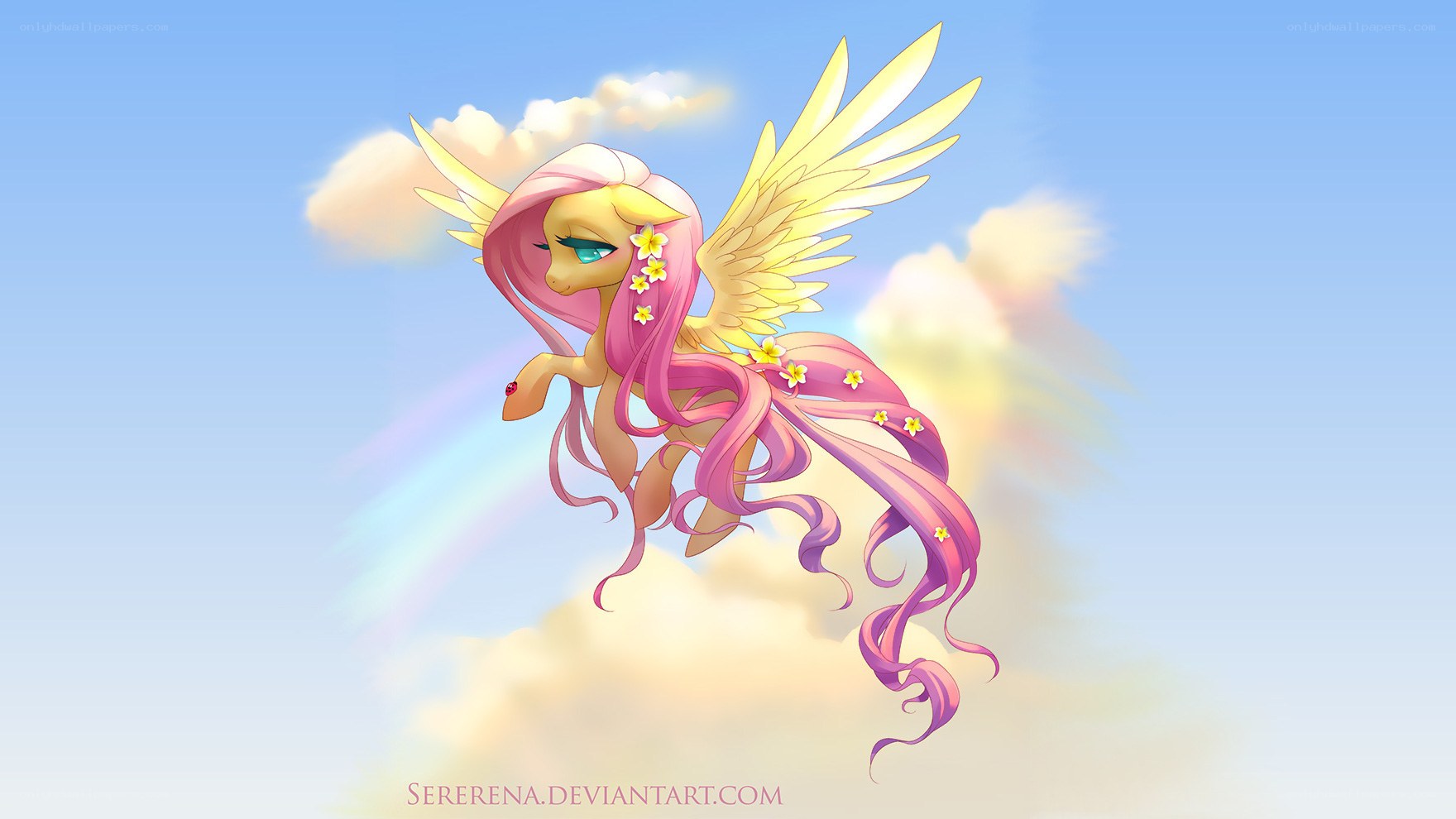 Fluttershy flying in the sky