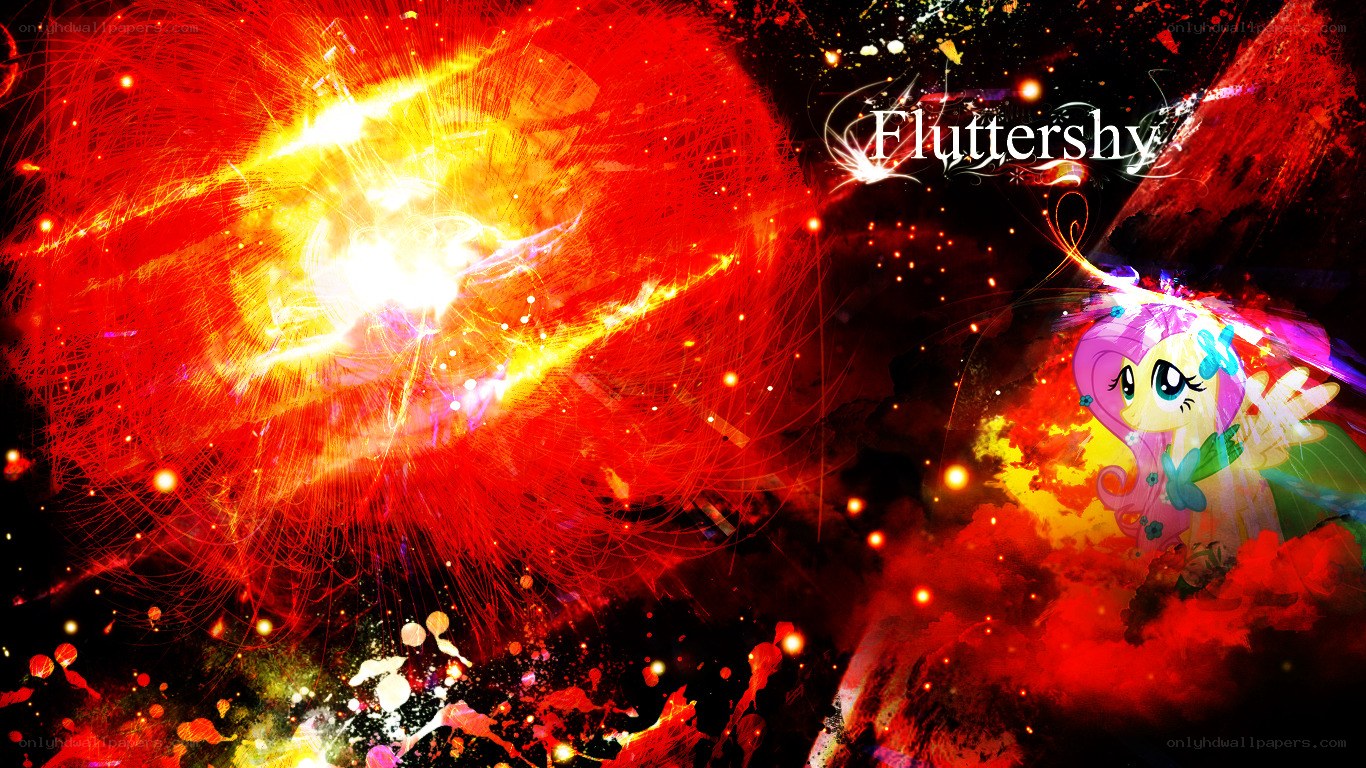 Fluttershy in a fiery explosion