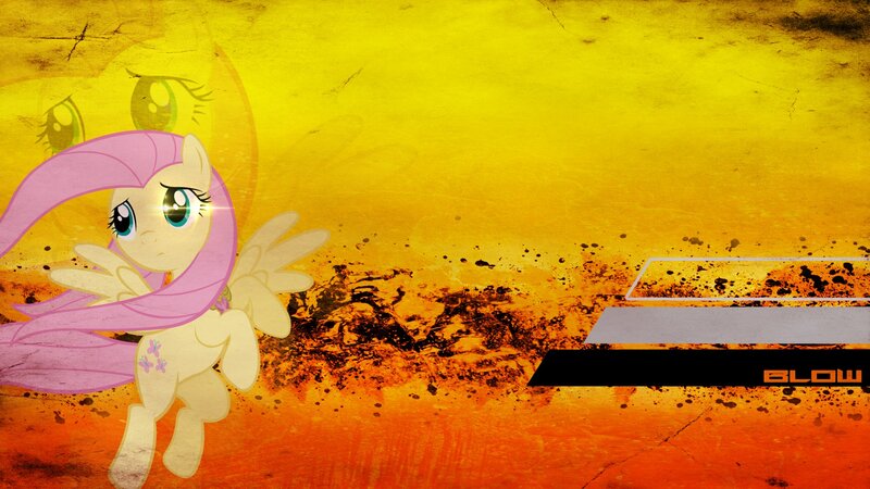 Fluttershy in a fiery scene