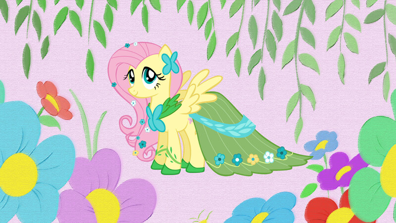 Fluttershy in a floral dress