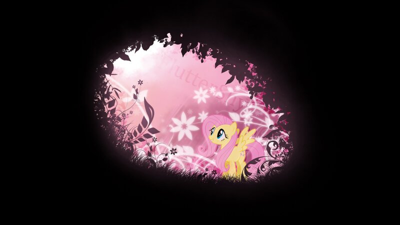 Fluttershy in a floral scene