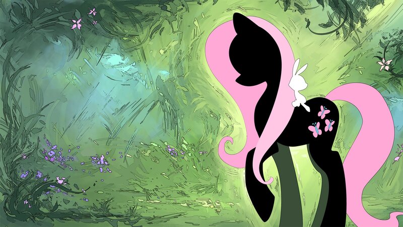 Fluttershy in a forest