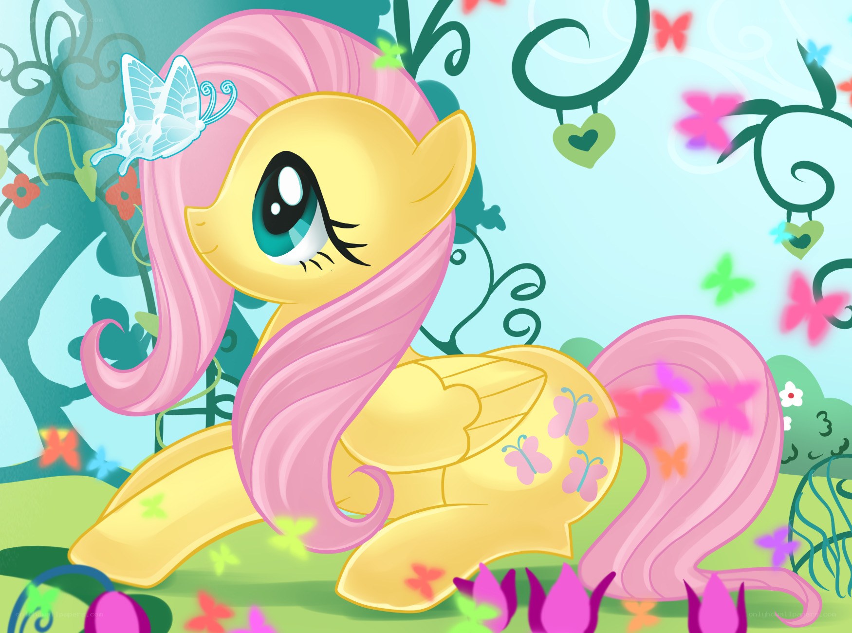 Fluttershy in a garden