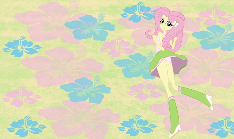 Fluttershy in Floral Background