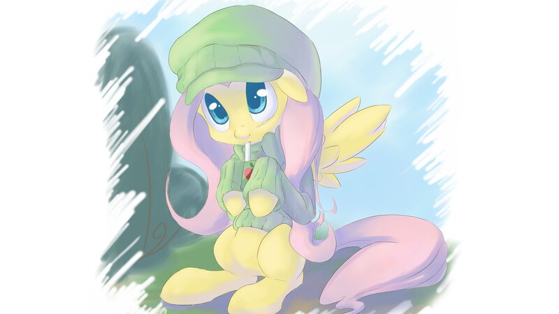 Fluttershy in winter clothes