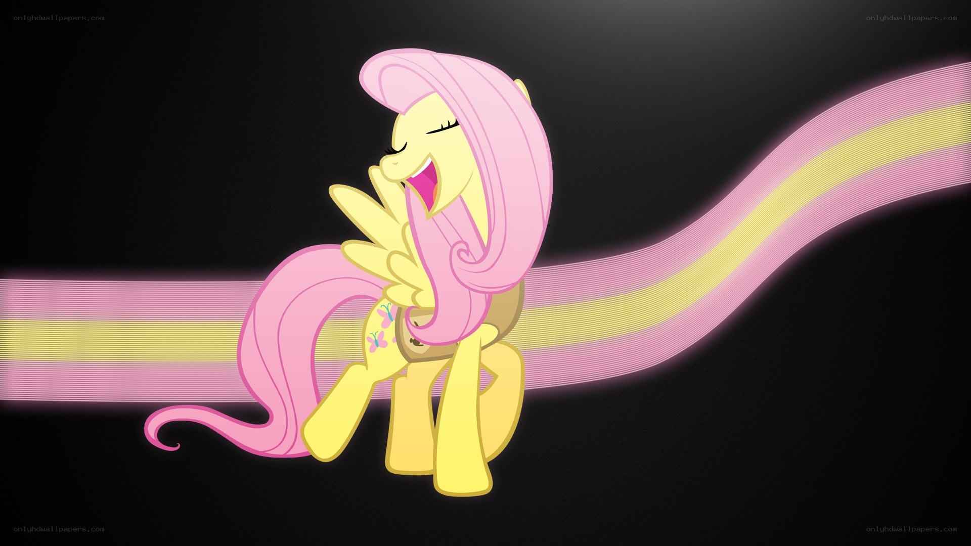 Fluttershy laughing happily