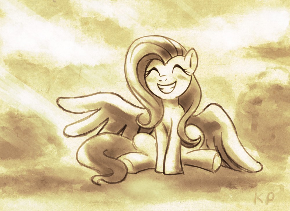 Fluttershy laughing happily