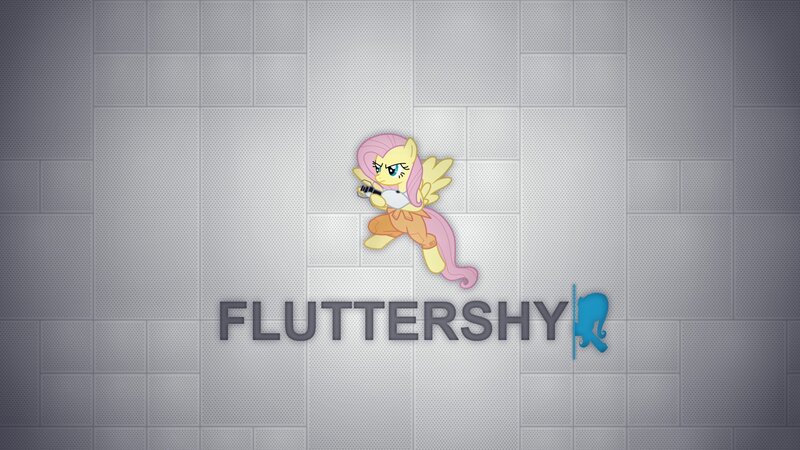 Fluttershy logo with character