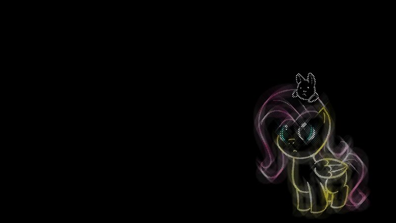 Fluttershy neon outline