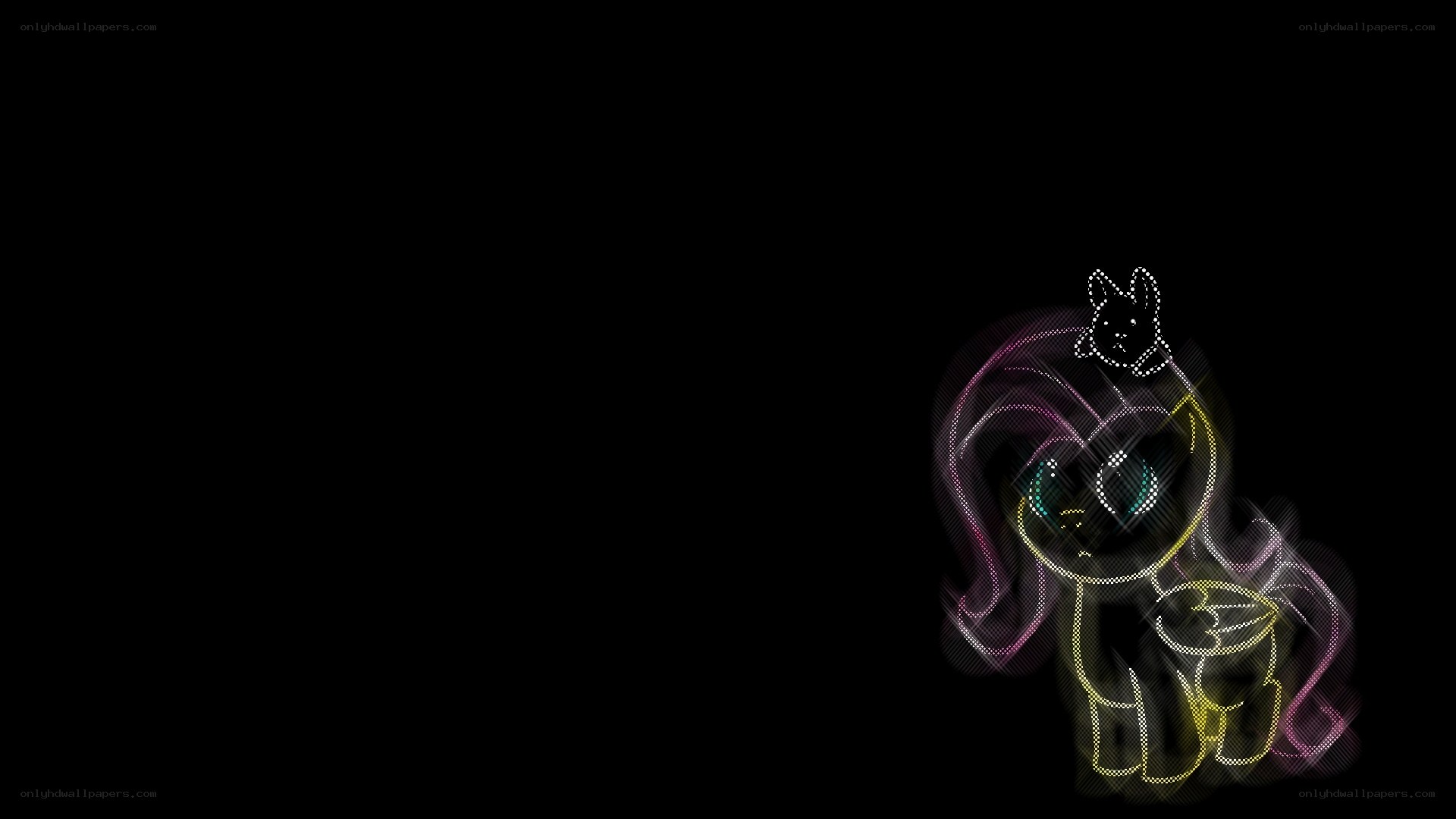 Fluttershy neon outline