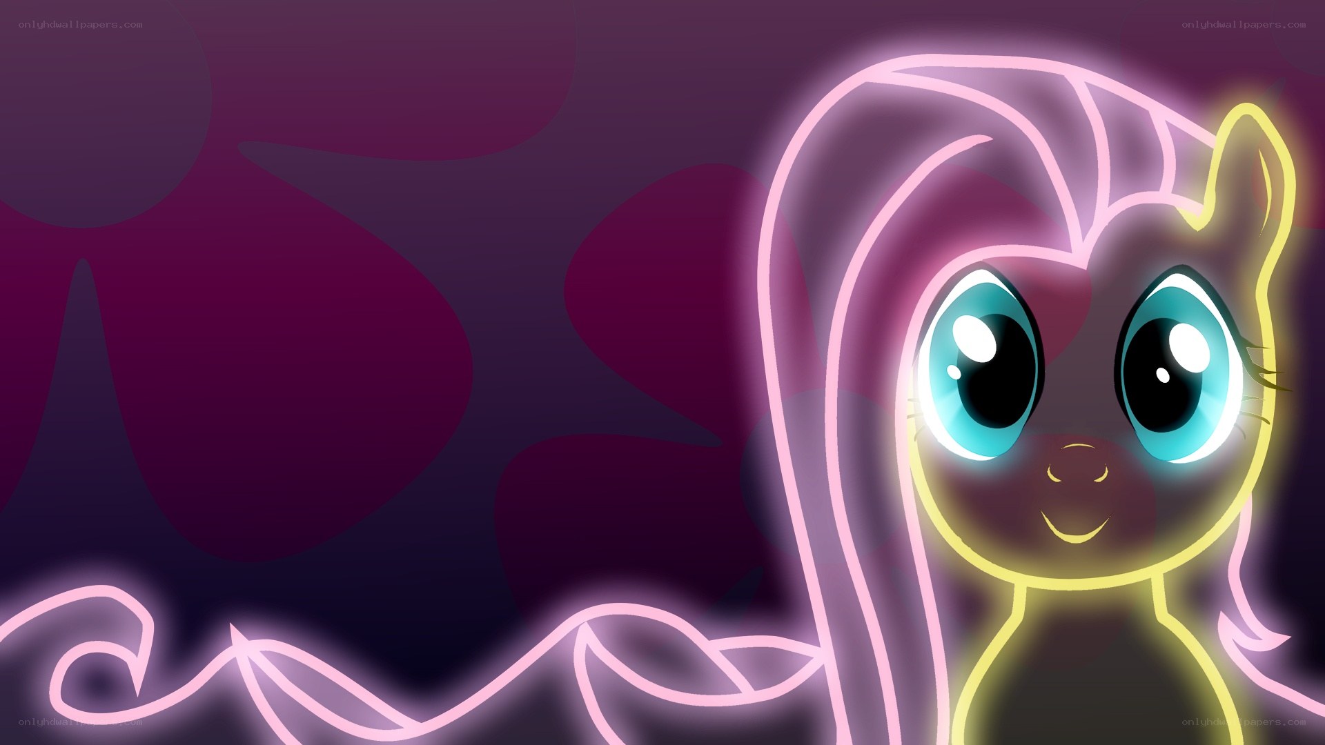 Fluttershy neon portrait