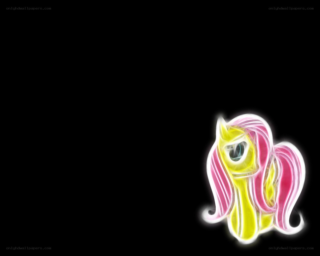Fluttershy neon portrait
