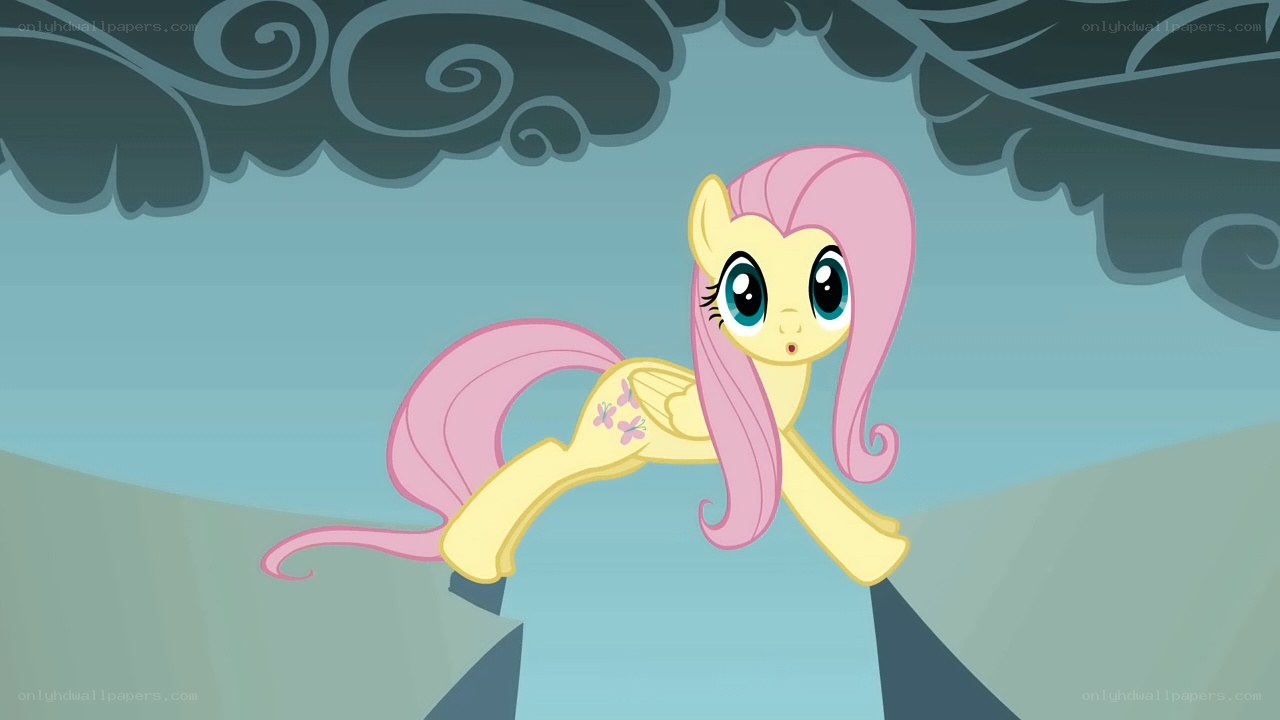Fluttershy on a cliff edge