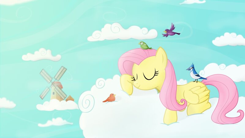 Fluttershy on a cloud