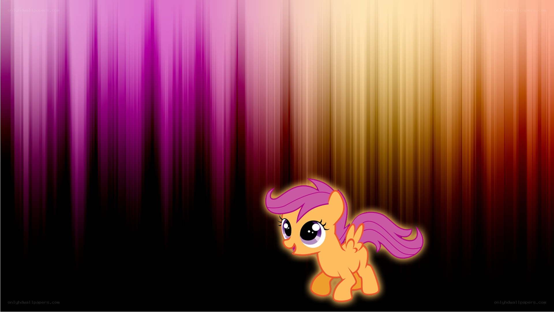 Fluttershy on a colorful background