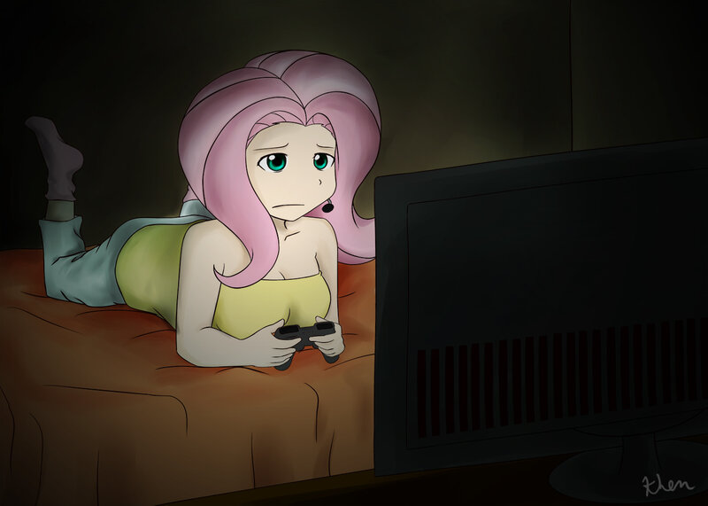 Fluttershy on Bed