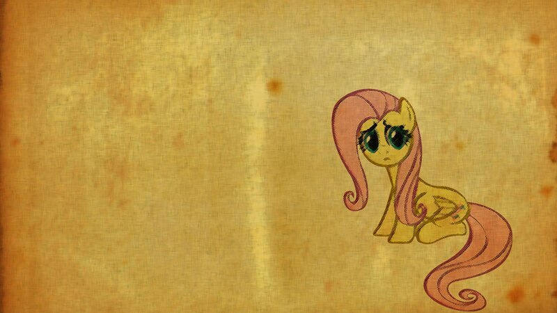 Fluttershy on old paper
