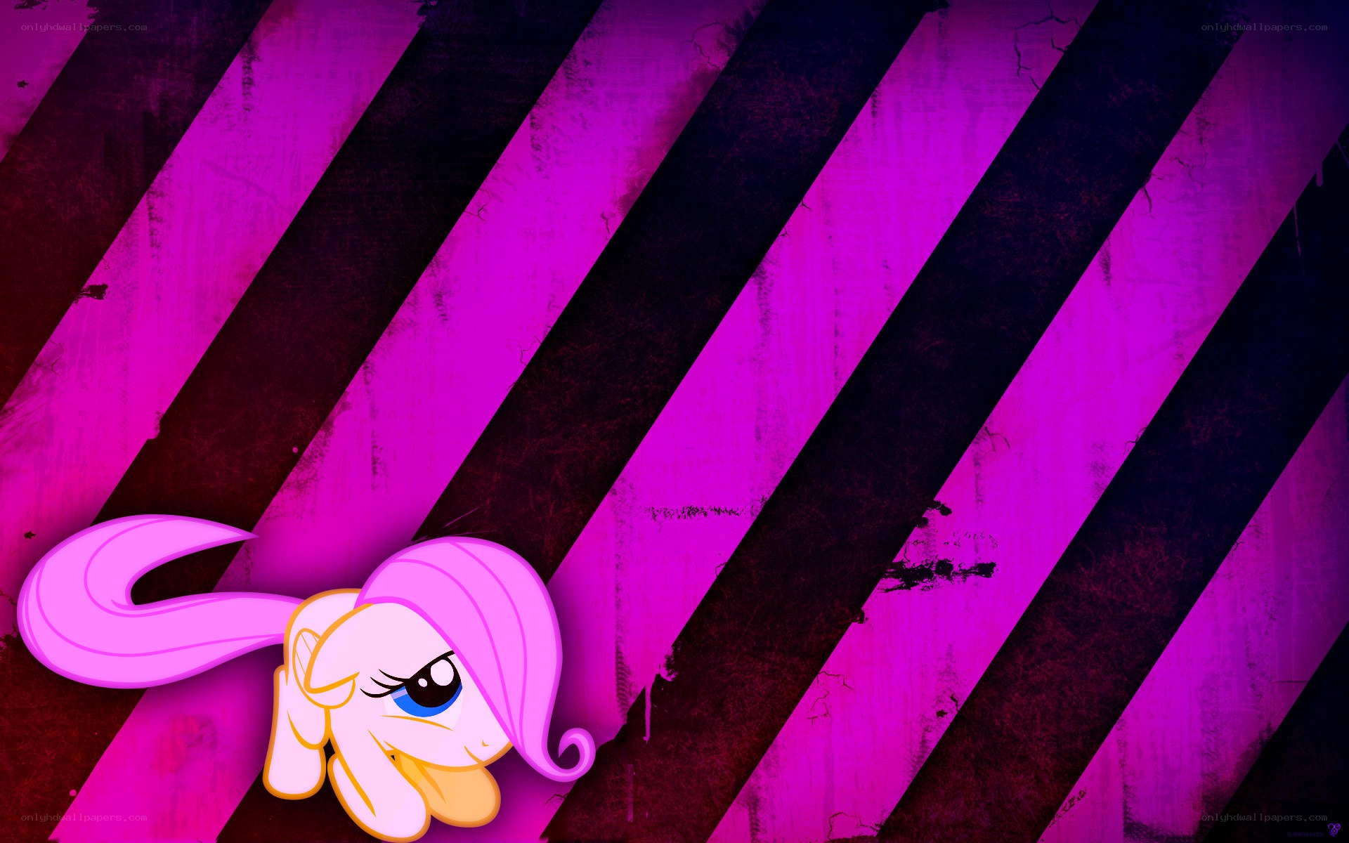 Fluttershy on purple stripes