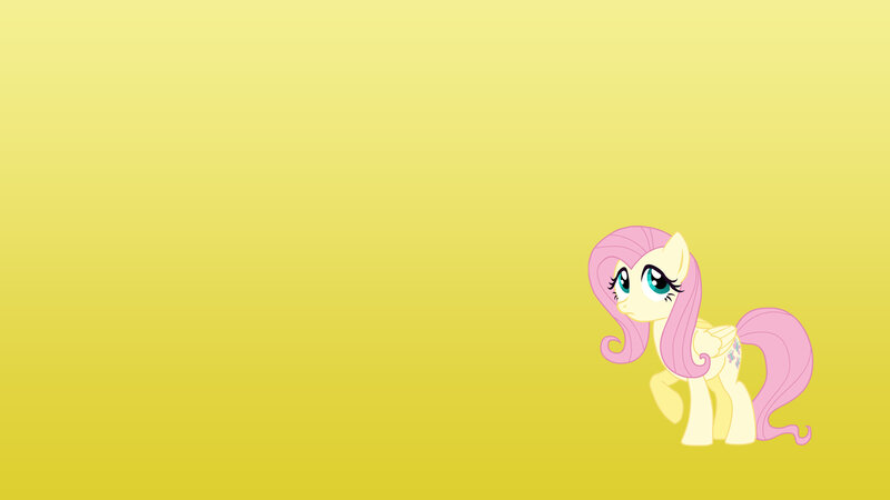 Fluttershy on yellow background