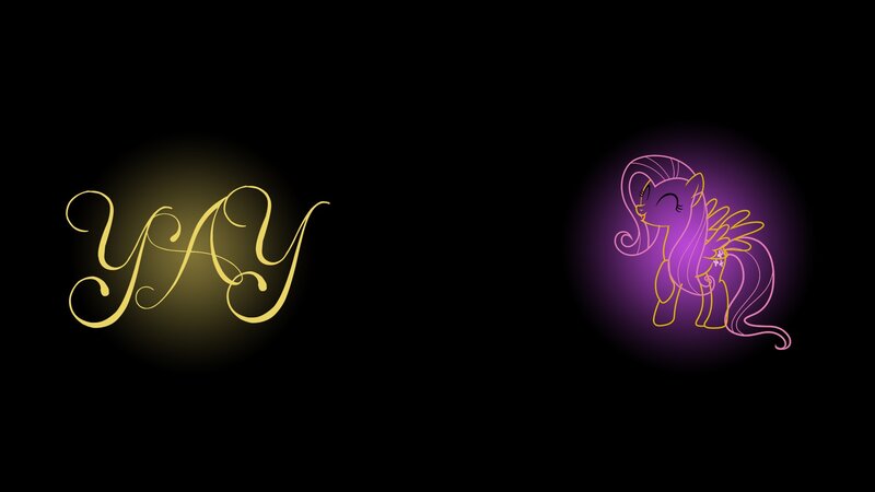 Fluttershy Pony — Black, Calm, Digital Art