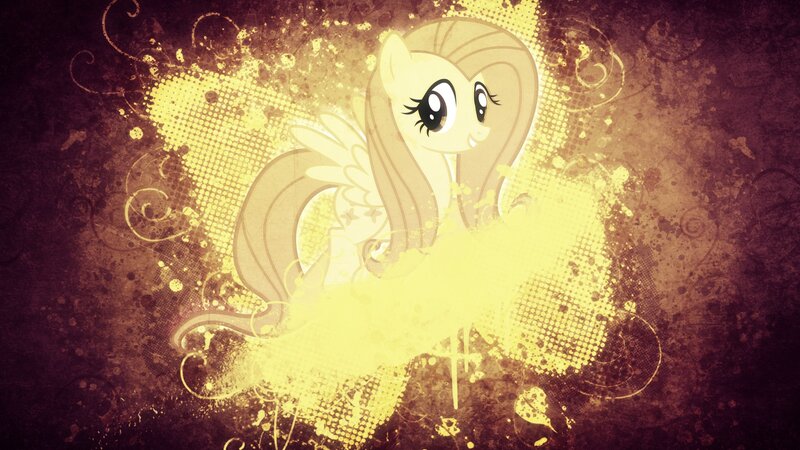 Fluttershy Pony — Yellow, Dramatic, Digital Art