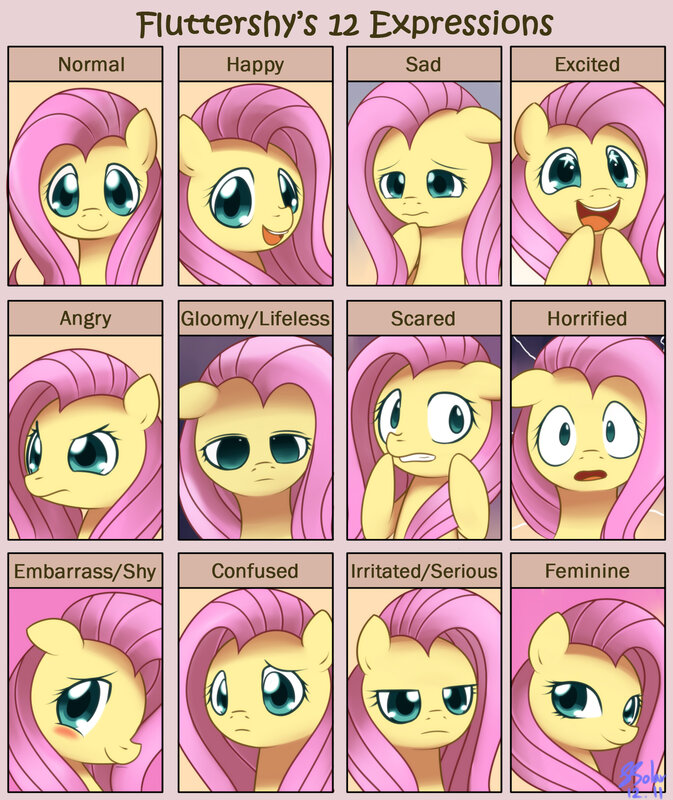 Fluttershy's 12 Expressions