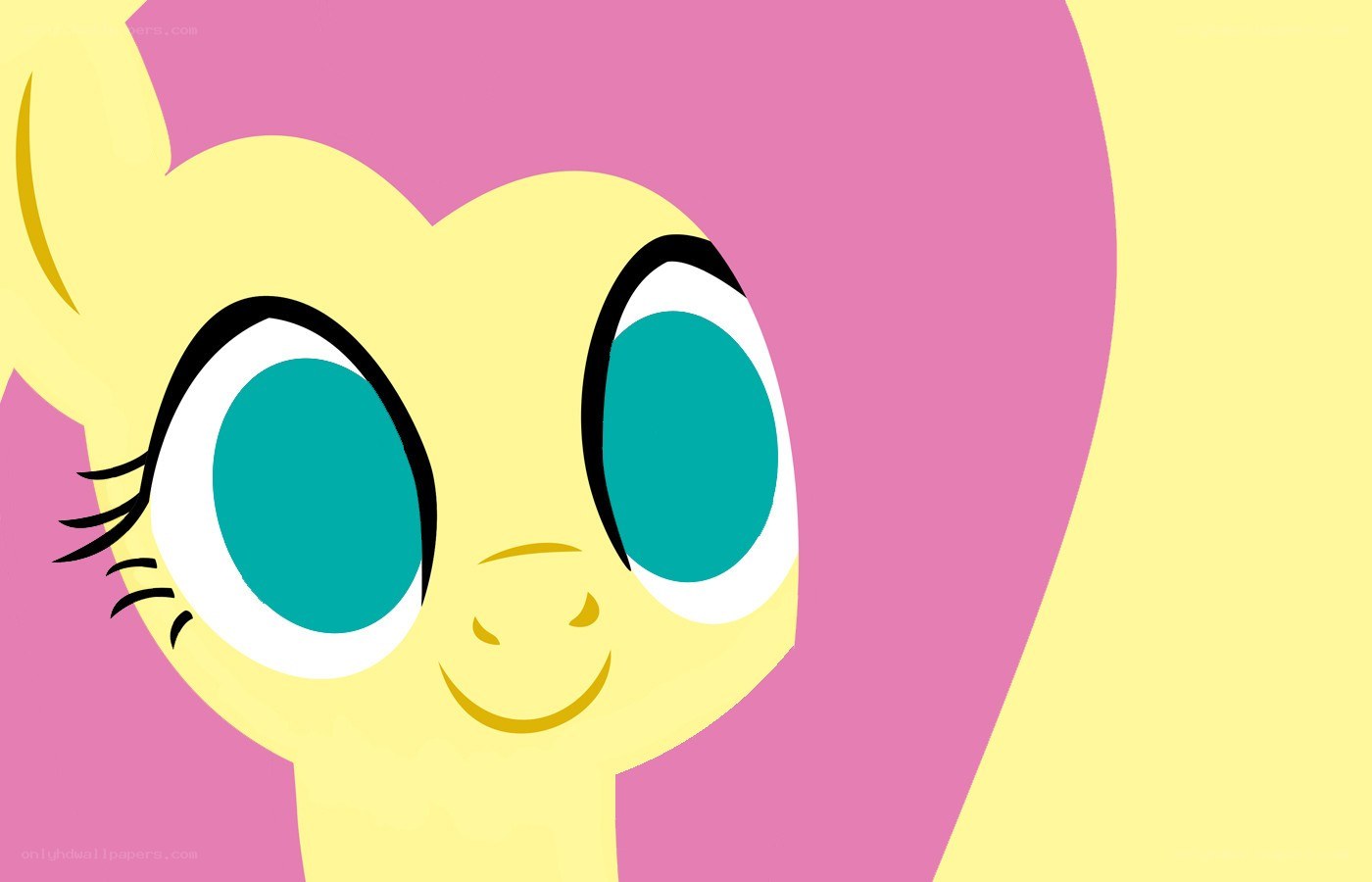 Fluttershy's cheerful face