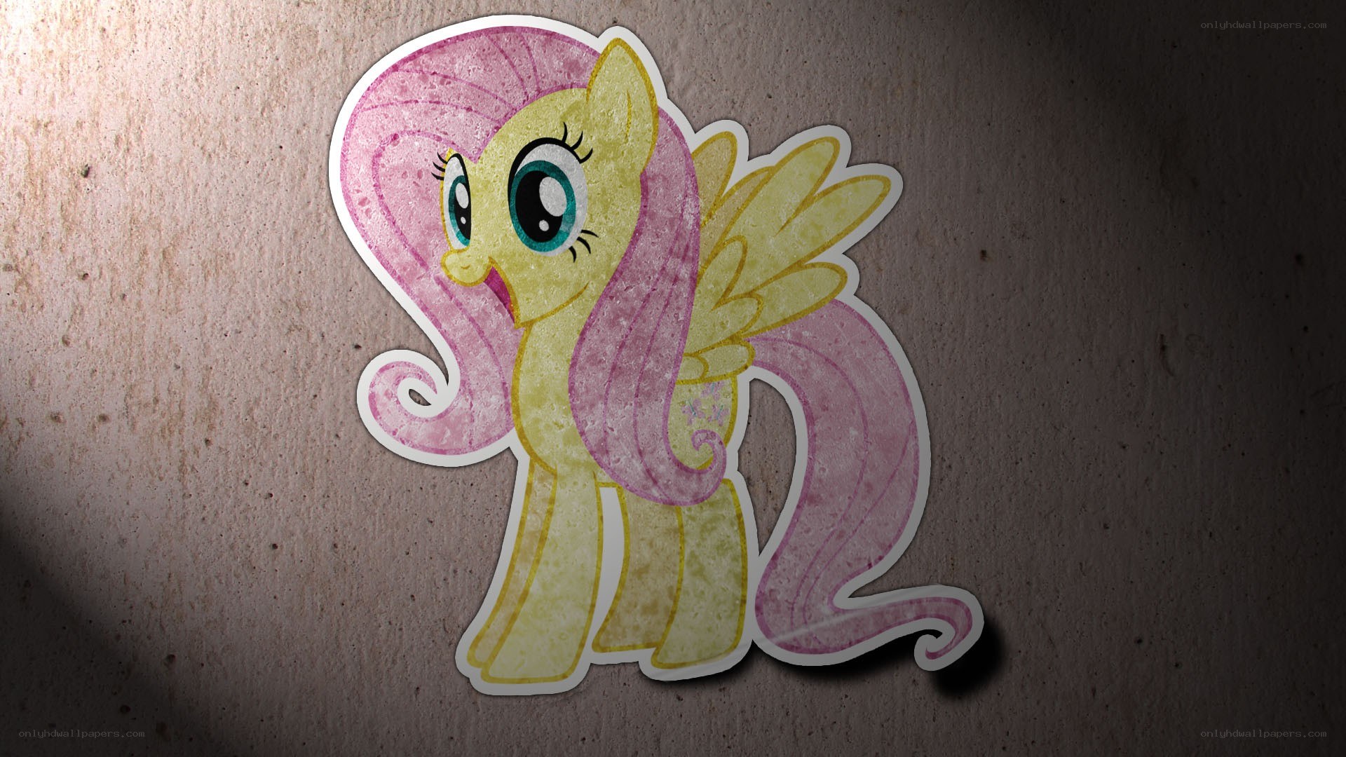 Fluttershy sticker on wall