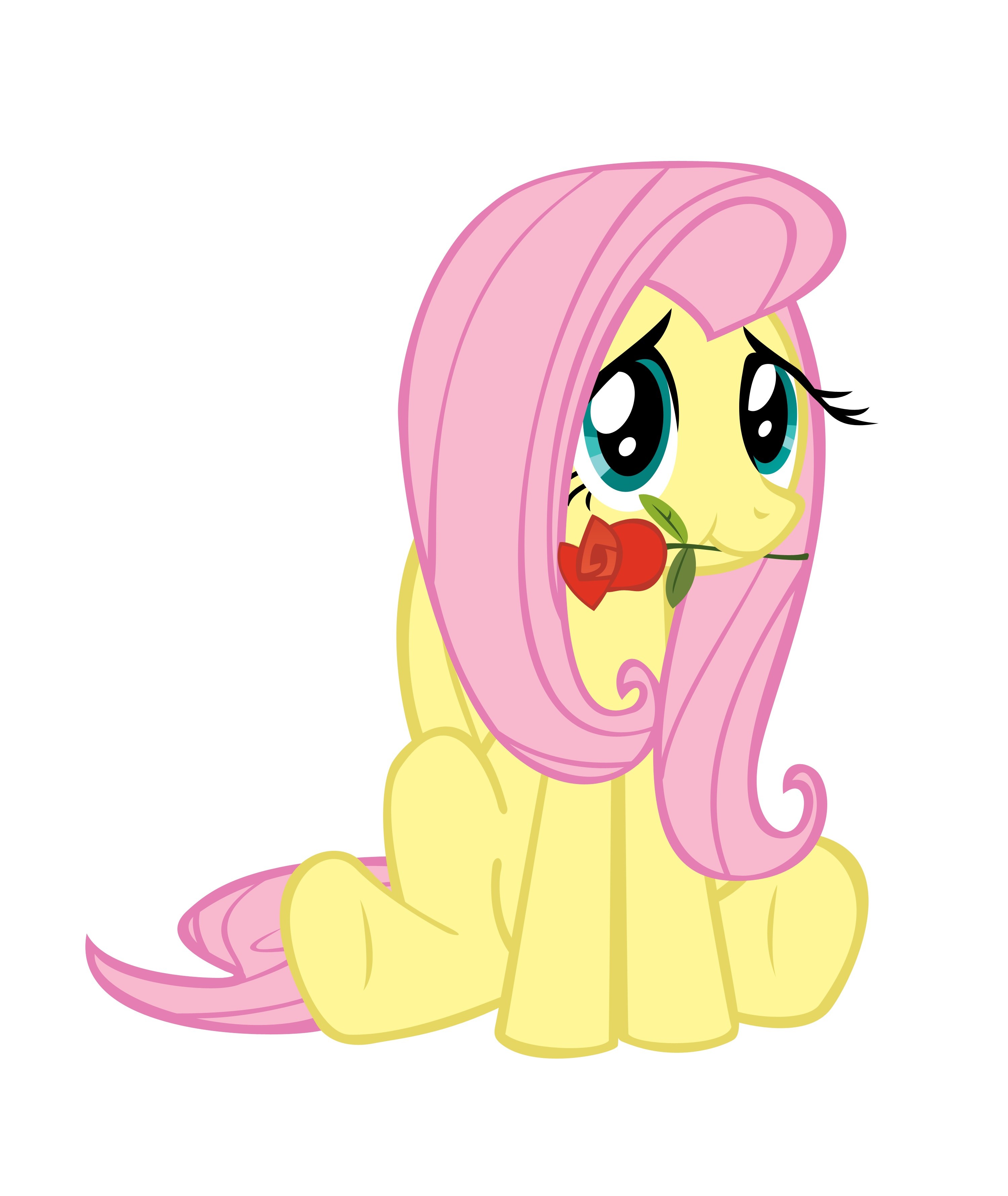 Fluttershy with a rose