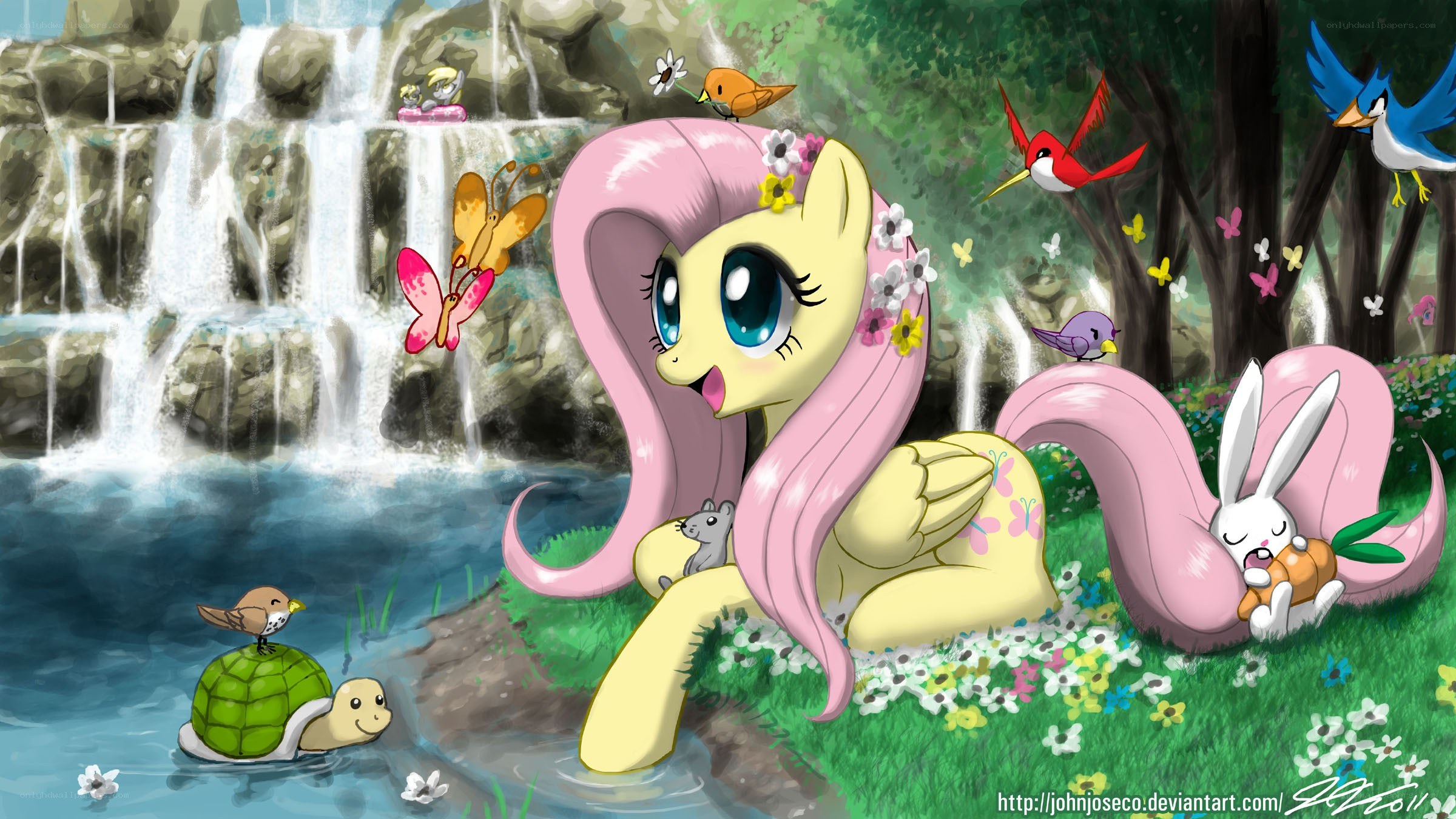 Fluttershy with animals