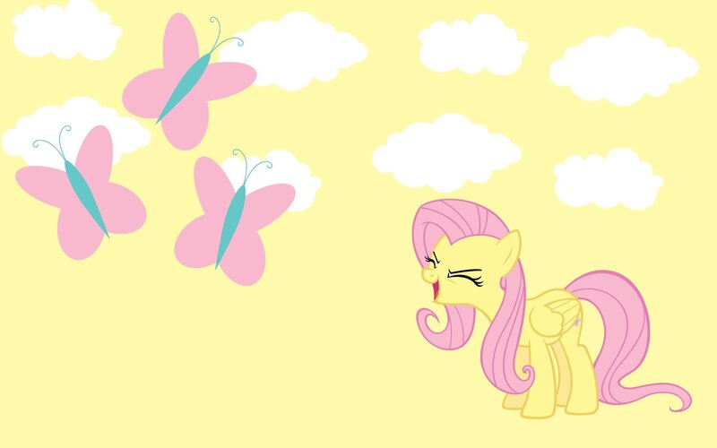 Fluttershy with butterflies