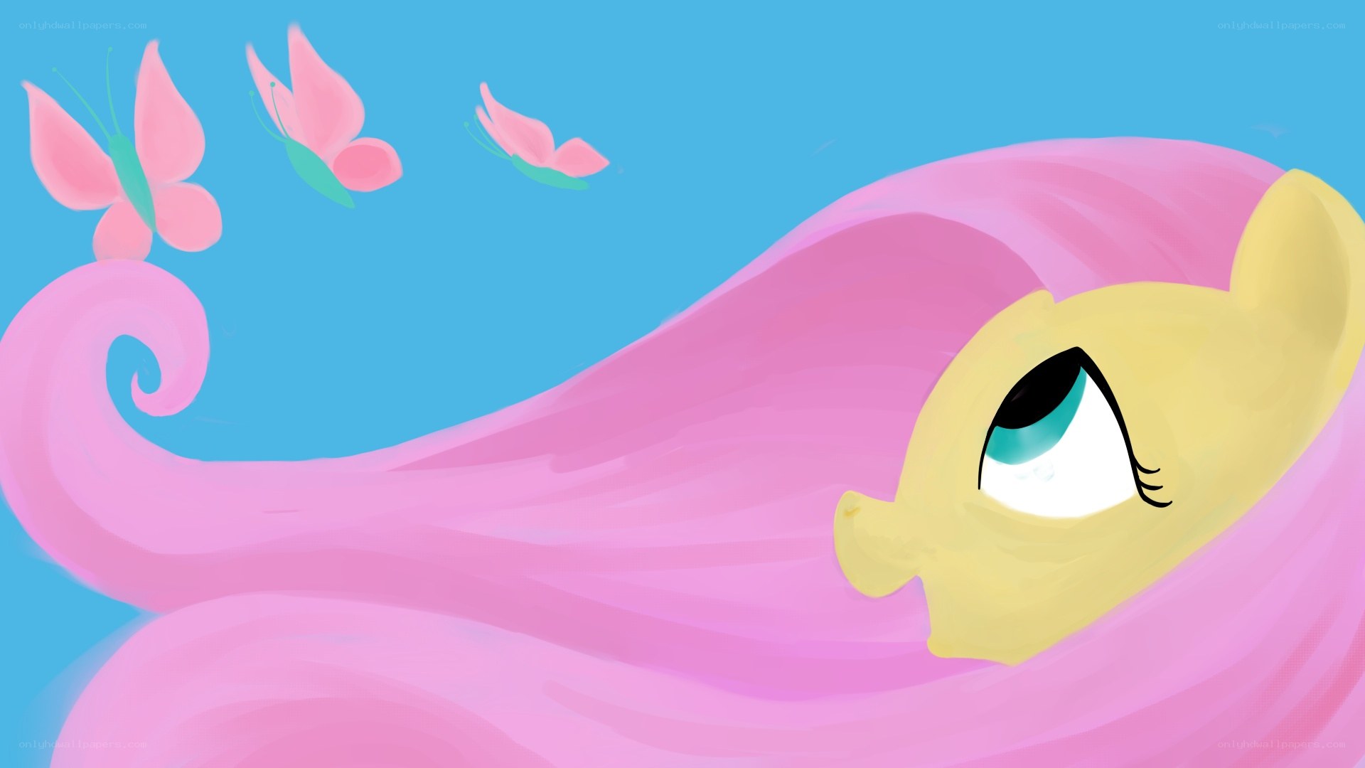 Fluttershy with butterflies