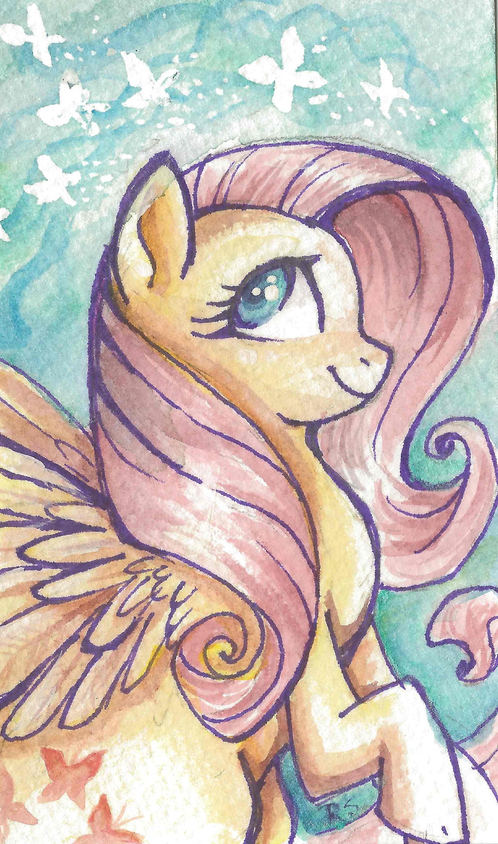 Fluttershy with butterflies
