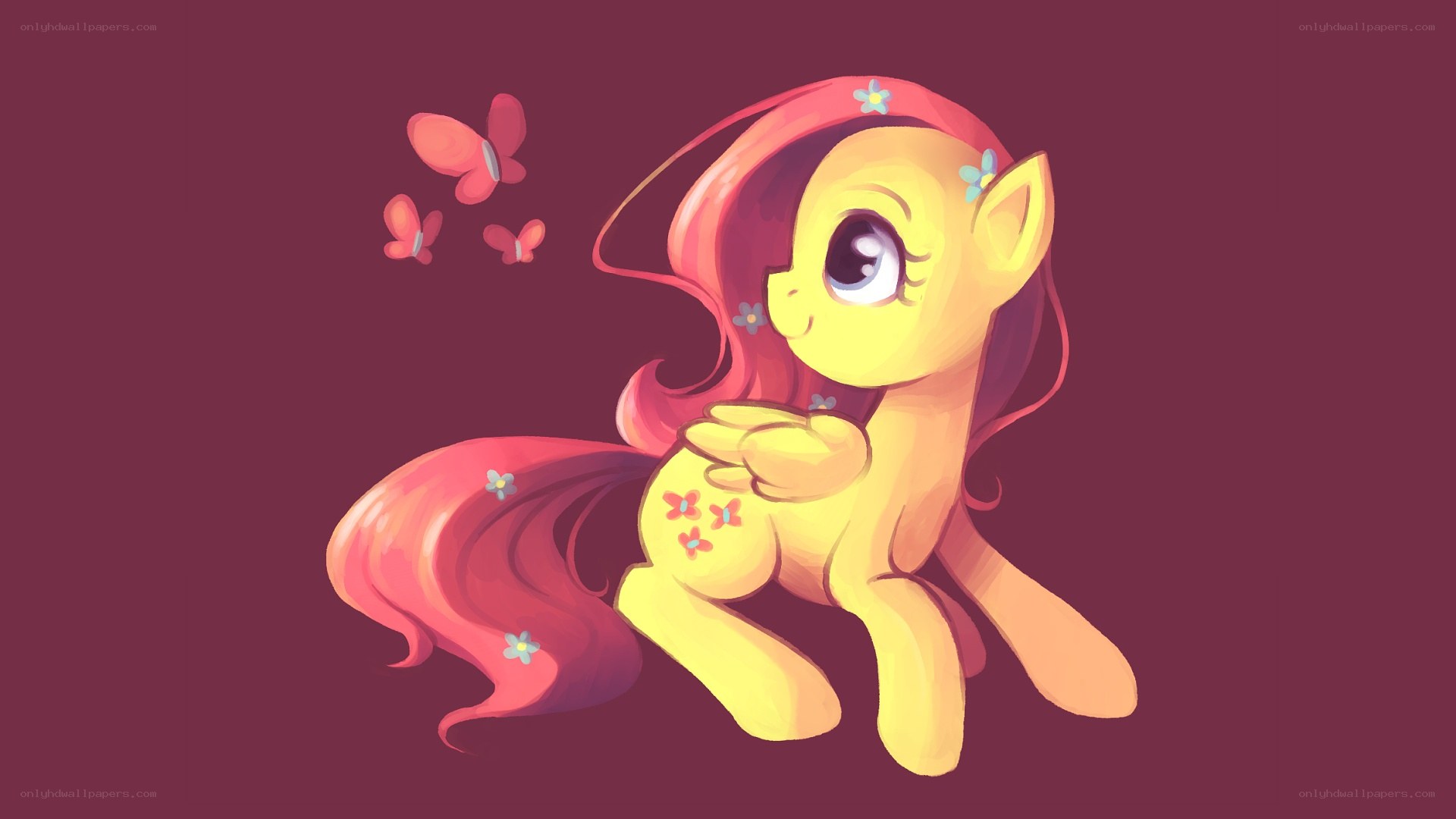 Fluttershy with butterflies