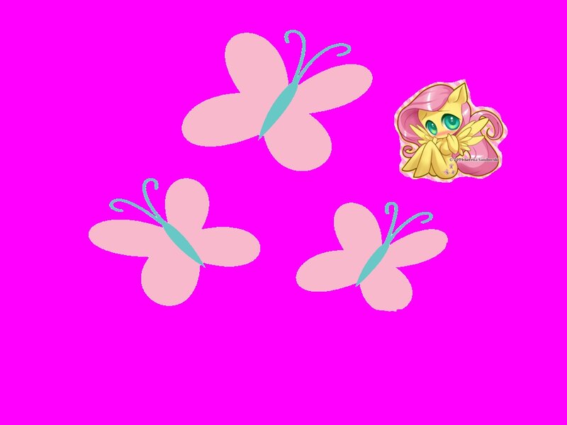Fluttershy with Butterflies — Pink
