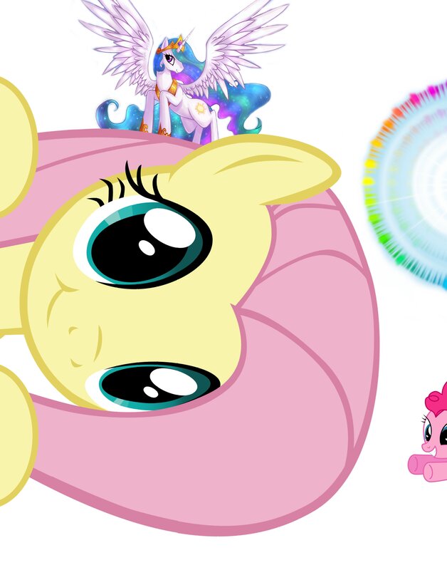 Fluttershy with Celestia and Pinkie Pie