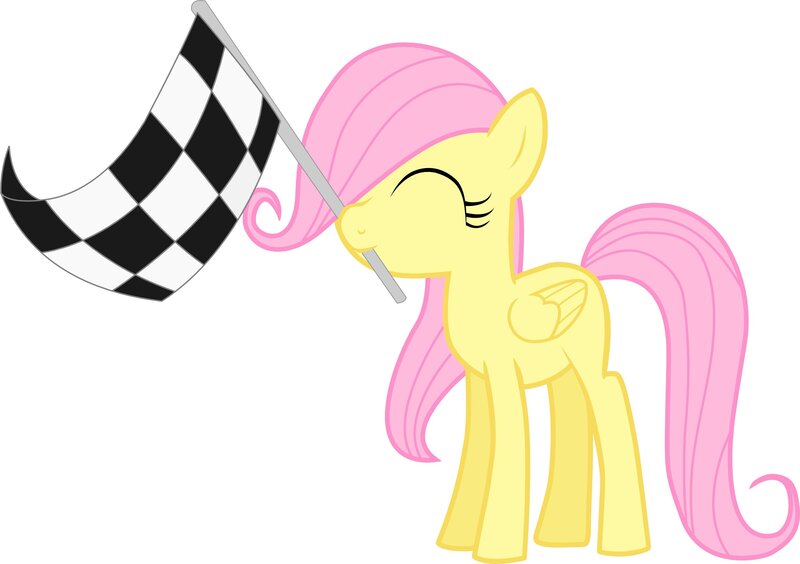 Fluttershy with checkered flag