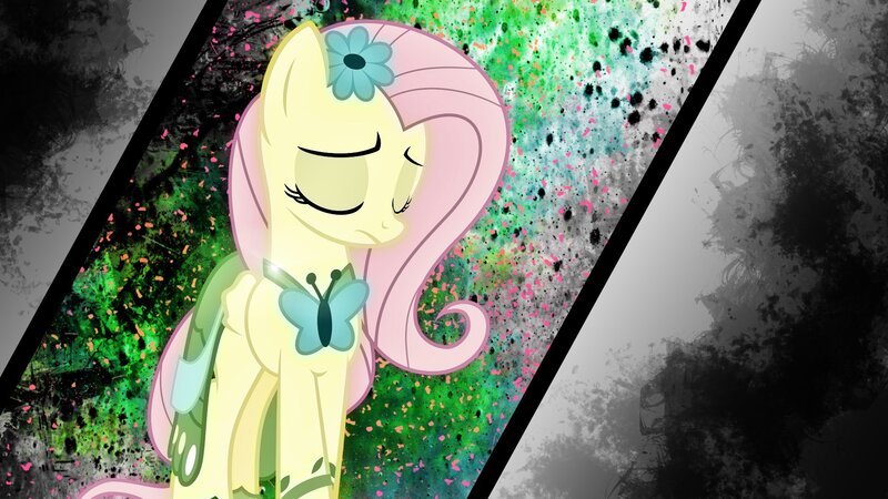 Fluttershy with Closed Eyes — Green