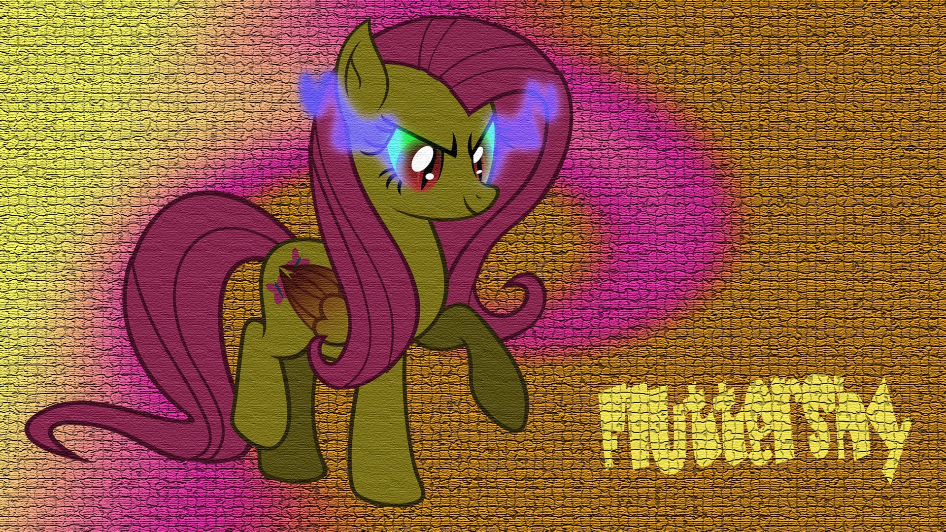 Fluttershy with glowing eyes