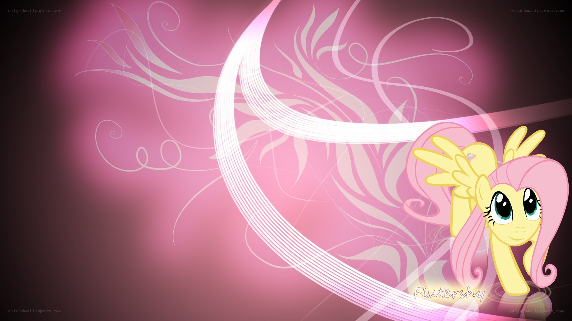 Fluttershy with pink swirls