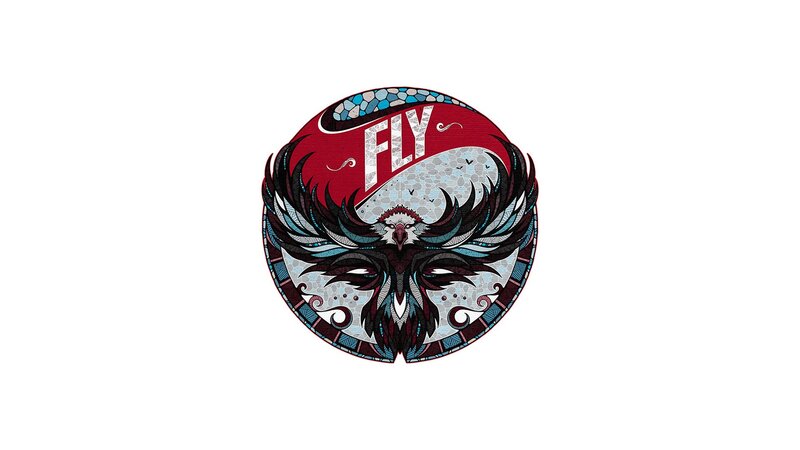 fly logo with bird design