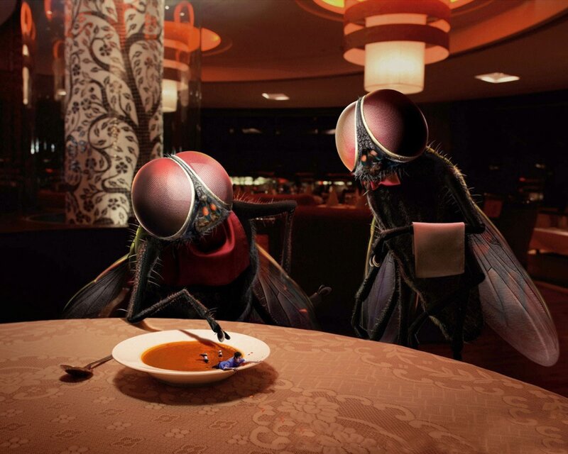 Fly waiters in a restaurant