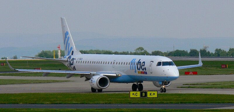 Flybe airplane on airport tarmac