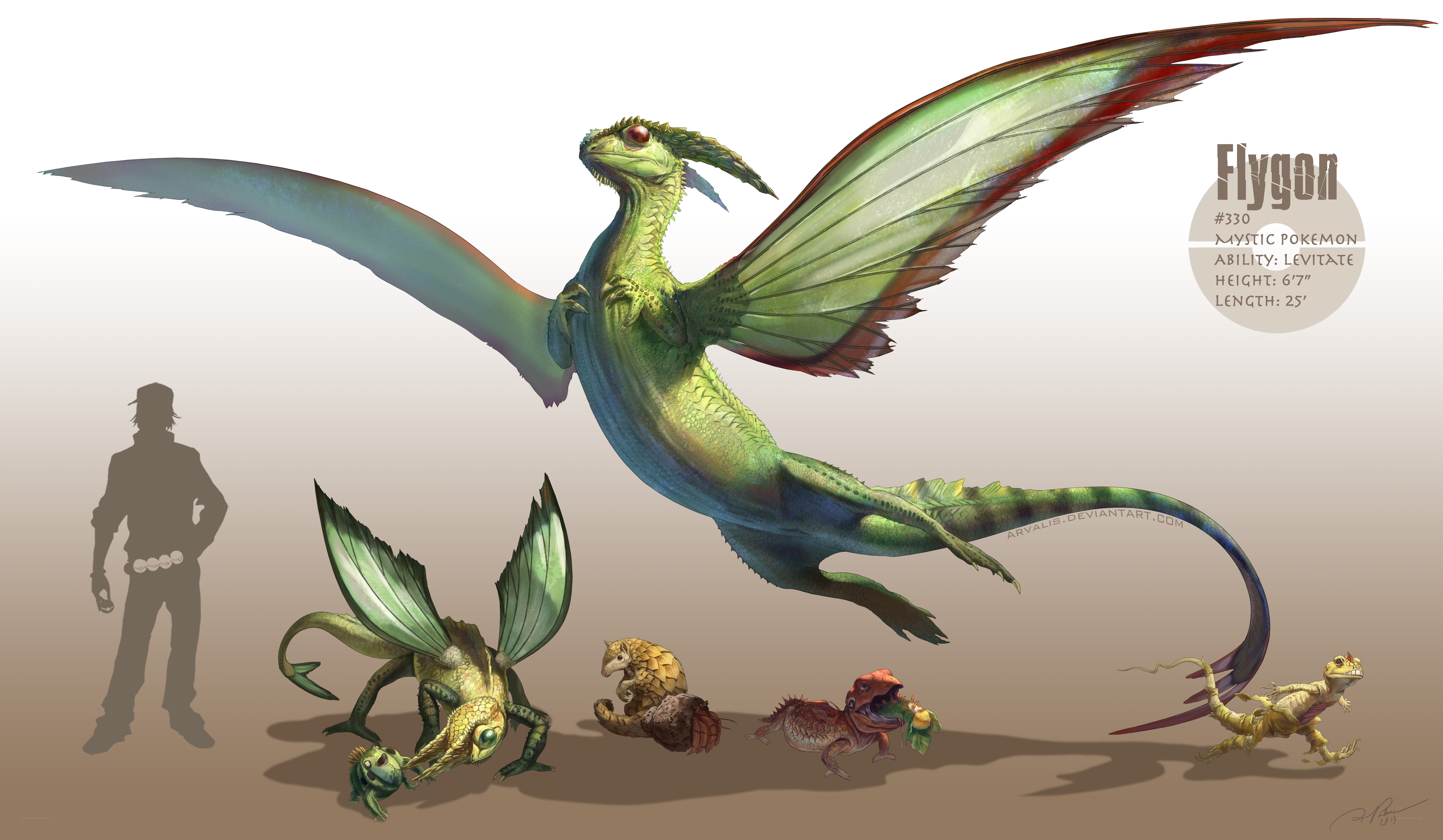 Flygon Pokemon concept art