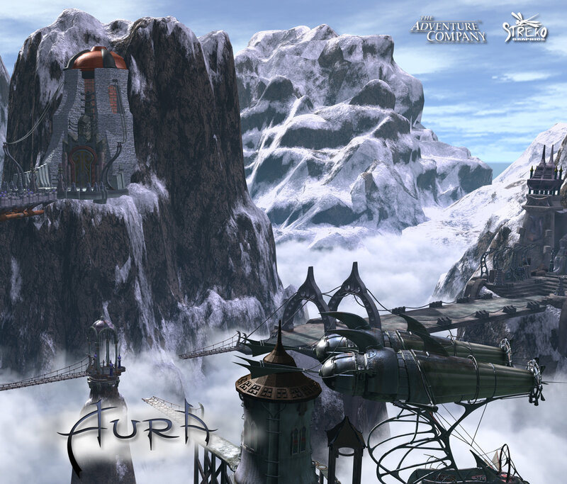 Flying Airship in Mountains