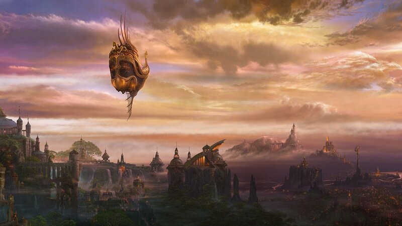 Flying Airship over City