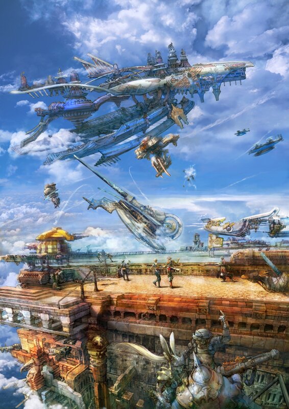 Flying Airships in Sky