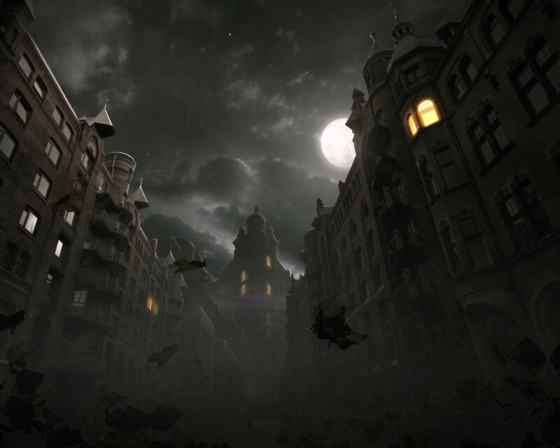 Flying Bats in Alley — Black