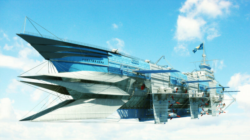 Flying Battleship — Blue